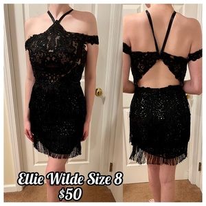 Fringe Black Cocktail Dress